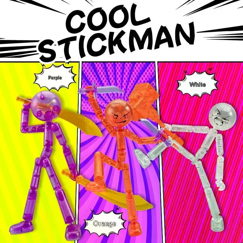 3D Printed Stickman Mannequin Action Figure, Novelty Multi-Jointed Assembled Robot Toy Set Oasis Select