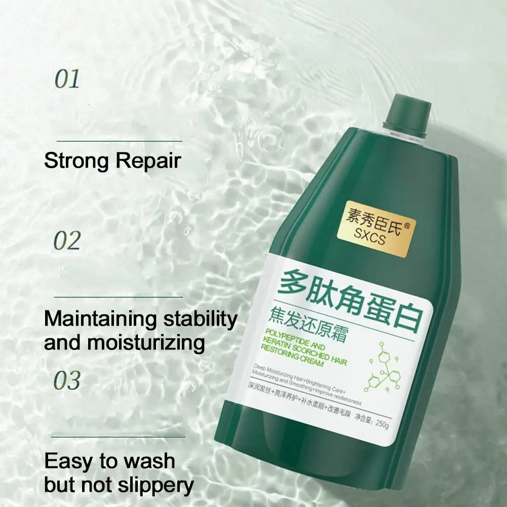 250g Polypeptide Keratin Deep Conditioner Hair Mask Keratin Hair Restoring Cream Dry Damaged Hair Treatment Burnt Hair Restoring Oasis Select