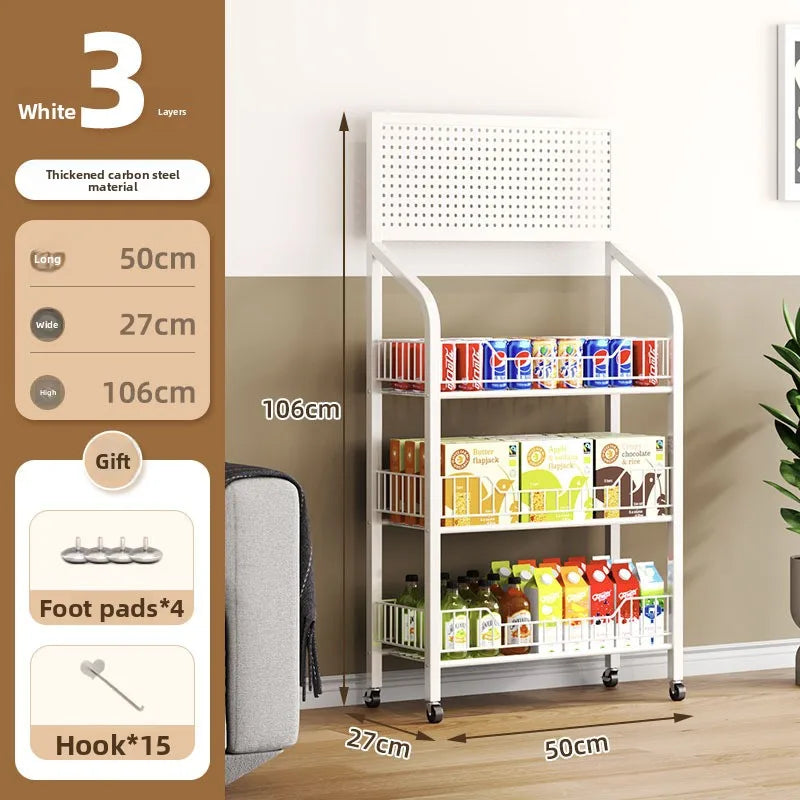 Multi-layer removable supermarket snack shelves cart convenience store checkout page home storage shelves Oasis Select 3-50CM white