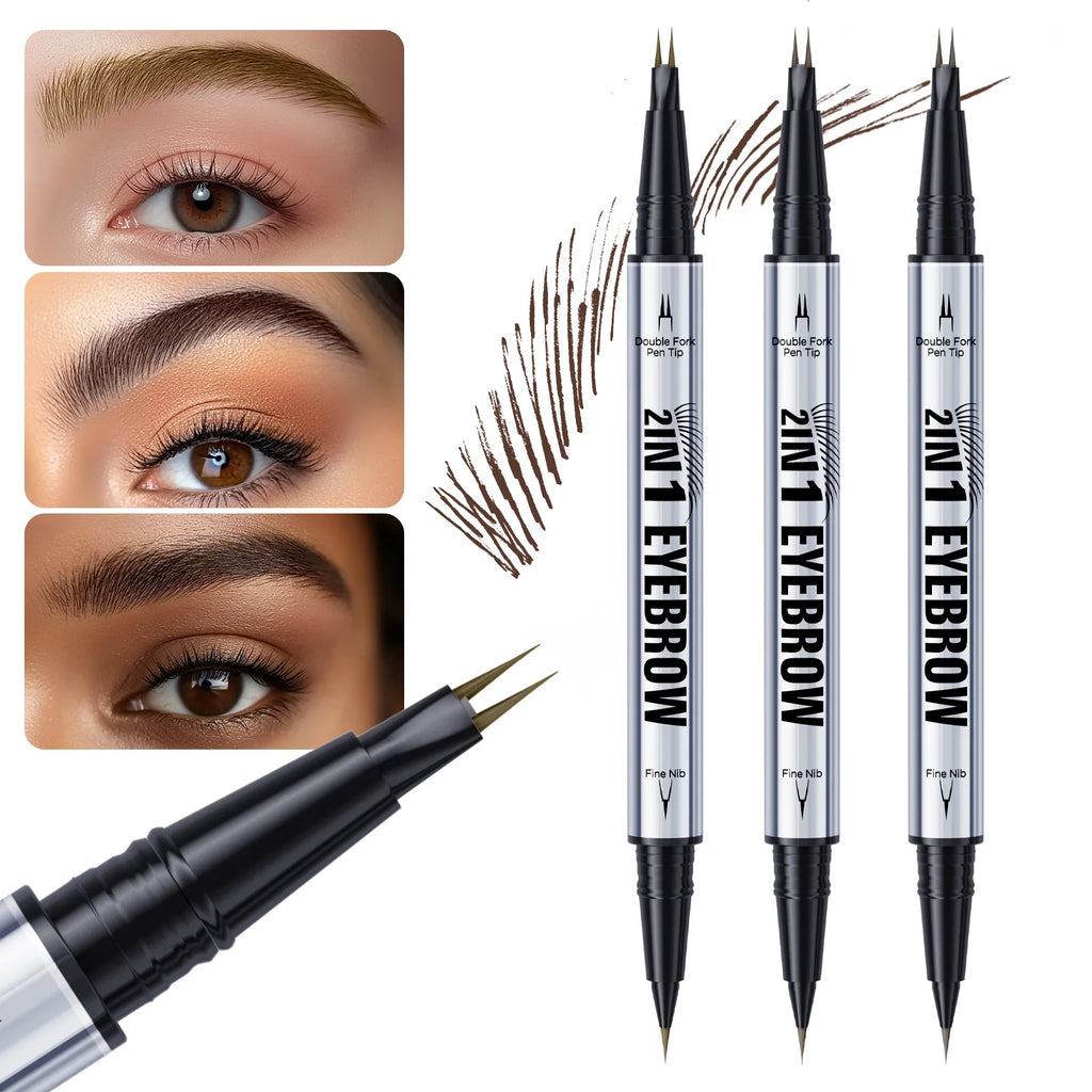 Hello Kiss 2-in-1 Waterproof Liquid Eyebrow Pencil & Fork Brush