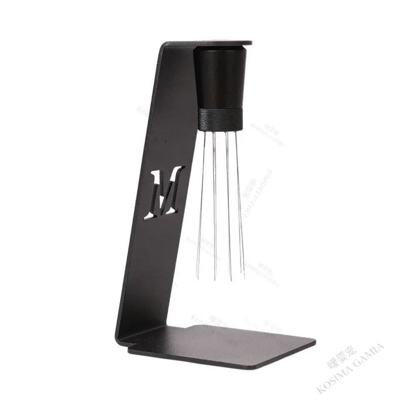 8 Needle Espresso Coffee Powder Tamper Coffee Stirrer,Stainless Steel Handle Distributor, Practical Coffee Accessories Cafe Tool Oasis Select black