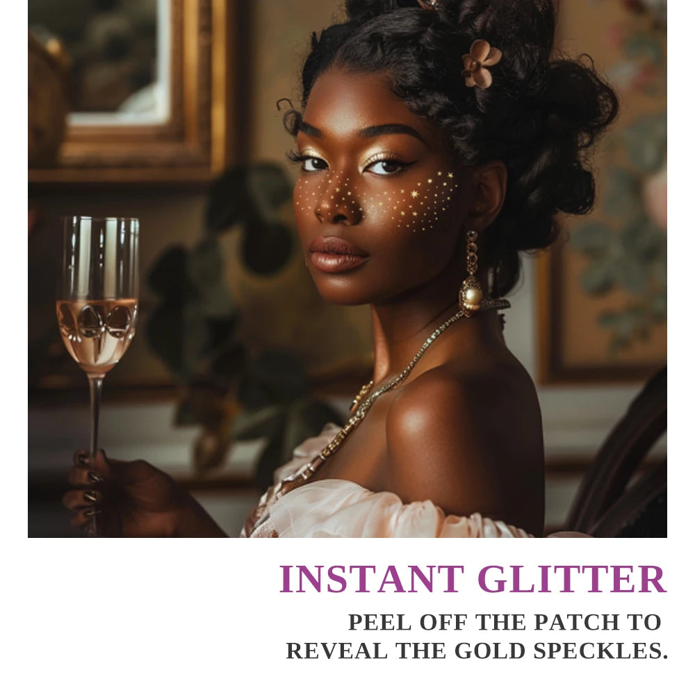 Glitter Skincare Freckles Face Tattoo 6 Sheets/box Sparkle Freckle Tattoo Stardust Speckle Makeup Patch, Face Tattoo for Women Oasis Select
