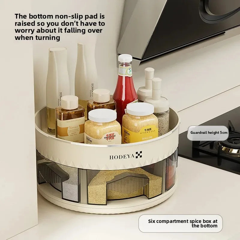360° Rotating Double-Layer Spice Rack Kitchen Organizer Rotating Spice Rack Oasis Select