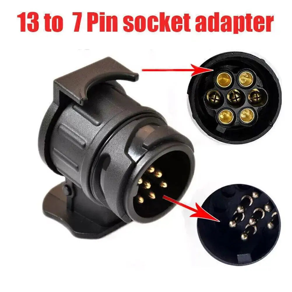 13 To 7 Pin Plug Adapter Trailer Connector 12V Towbar Towing Waterproof Plugs Socket Adapter Protect Connections Oasis Select