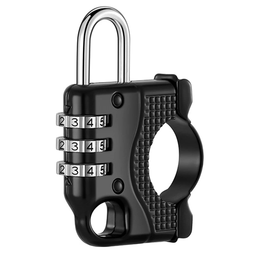 Helmet Lock 3 Digit Password Motorcycle Bicycle Lock Anti-theft Scooter Helmet Lock Parts For 2.2-2.8cm Handlebar Diameter Oasis Select