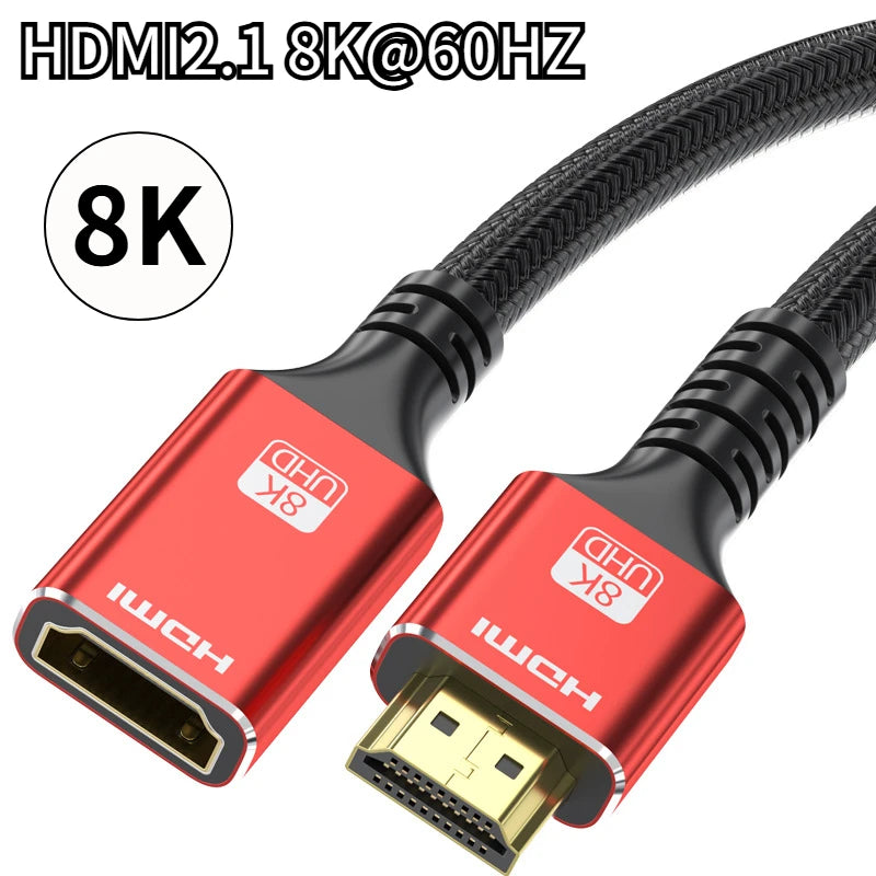 48Gbps HDMI-compatible Cable 8K 60Hz Male to Female HDR HDMI-compatible 2.1 Cable 4K 120Hz HDR 3D Effect Video Cable for PC Oasis Select HDMI2.1 1.5m
