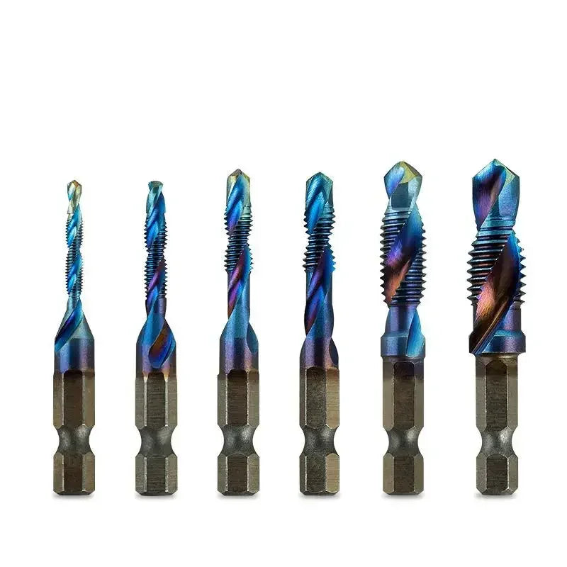 M3 M4 M5 M6 M8 M10 Hand Tools Hex Shank Titanium Plated HSS Screw Thread Metric Tap Drill Bits Screw Machine Compound Tap Oasis Select