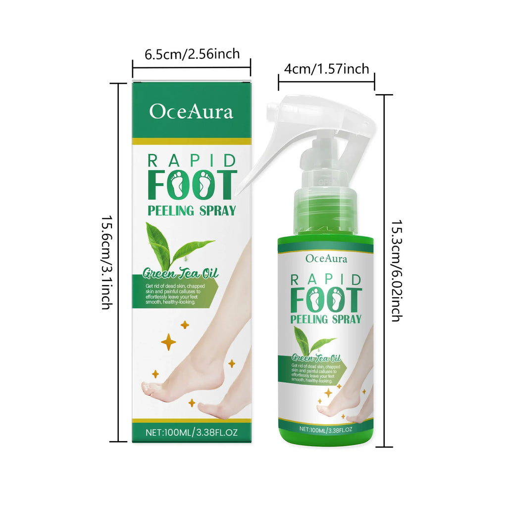 OceAura Foot Peeling Spray – Exfoliate & Heal Cracked Heels Foot Exfoliating Spray Oasis Select