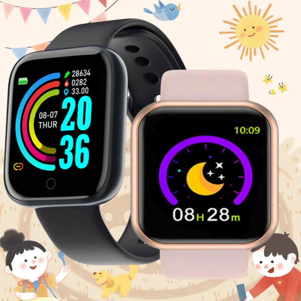 Kids Smart LED Digital Watch – Steps, Alarm & Heart Rate