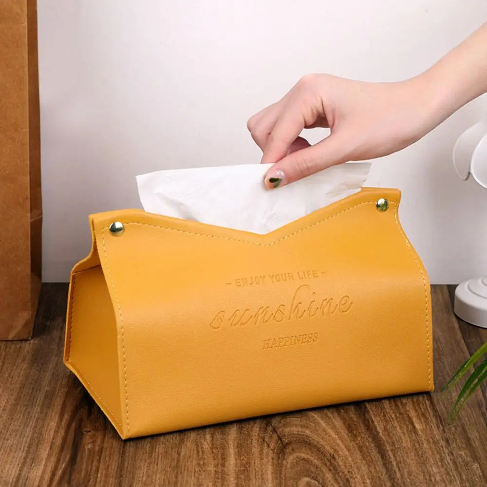 Modern PU Leather Tissue Box Cover | Car & Home Decor
