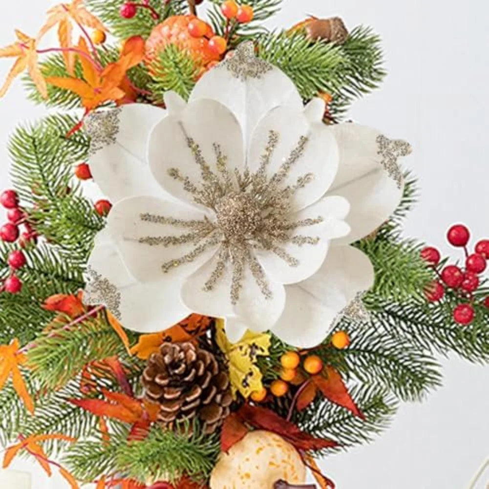 Festive Celebrations Christmas Magnolia Flowers Artificial Magnolia Flowers For Home Festive Ornament For Holiday Displays Oasis Select