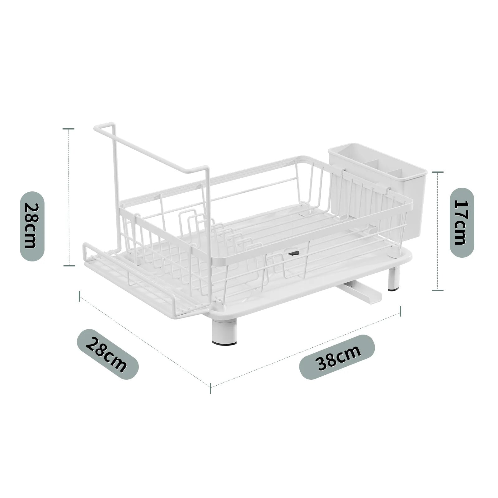 Dish Drain Rack Multifunctional Dish Storage Box Countertop Dish Rack Sponge Rack Kitchen Shelf Oasis Select White sponge rack
