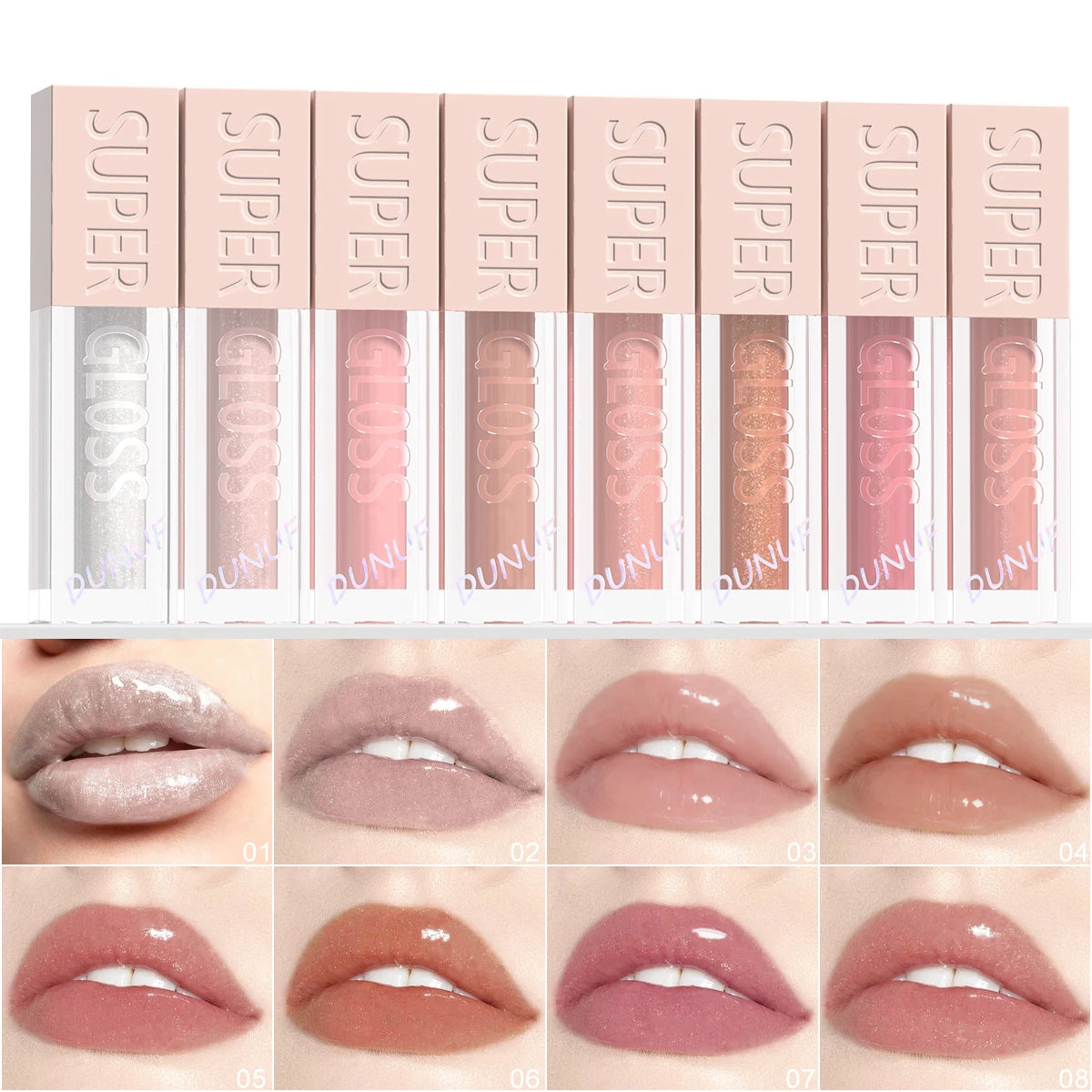 DUNUF 1PCS High-shine Lip Gloss Shimmer Pearlescent Lipstick Easy to Color Waterproof Sweat-proof Non-stick to Cup Non-fading Oasis Select