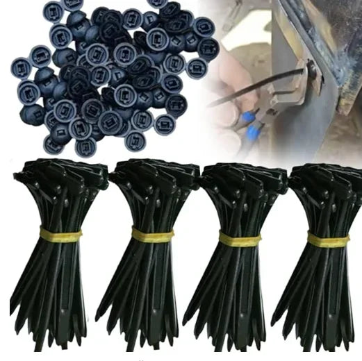 Nylon Universal Cable Tie Buckle-Heavy Duty Zip Ties Holder with Pin & Button Design Plastic Cable Ties Tool Fasteners Car Body Oasis Select 100pcs