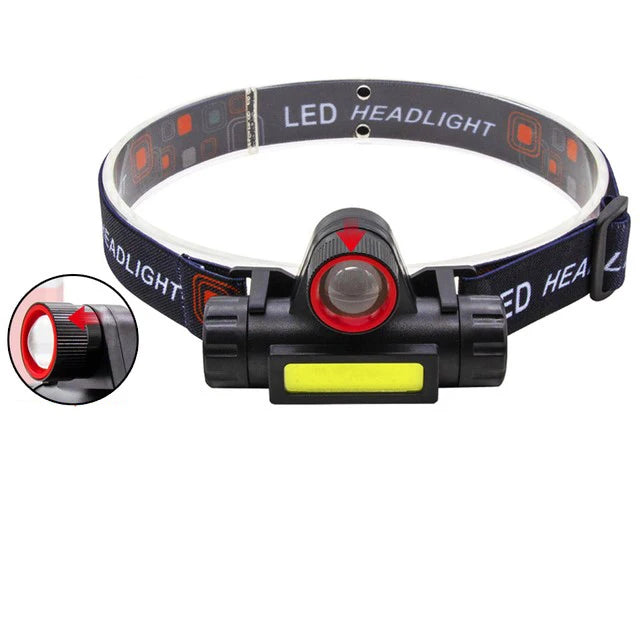 1-5PCS Rechargeable COB LED Headlamp Strong Magnetic Powerful Headlight Super Bright Waterproof Head Torch For Outdoor Fishing Oasis Select Zoom Headlamp
