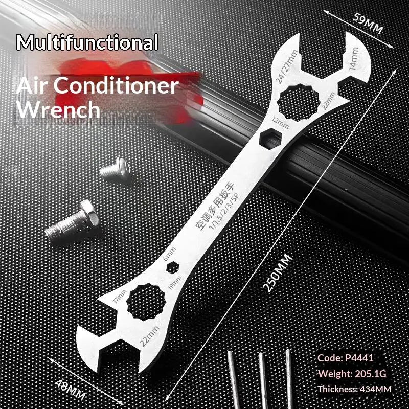 SU 1Pcs Multi-Function Double-End Fixed Wrench Multifunctional Air Conditioner Open End Wrench Ultra-thin Flat Wrench Tool Oasis Select