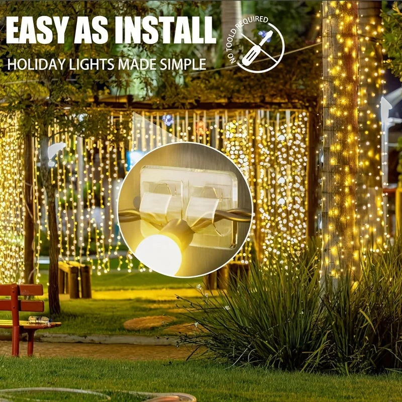 10pcs Hooks for Outdoor String Lights - Durable, Clear Self-Adhesive Clips for Christmas Light Hanging & Cable Management Oasis Select