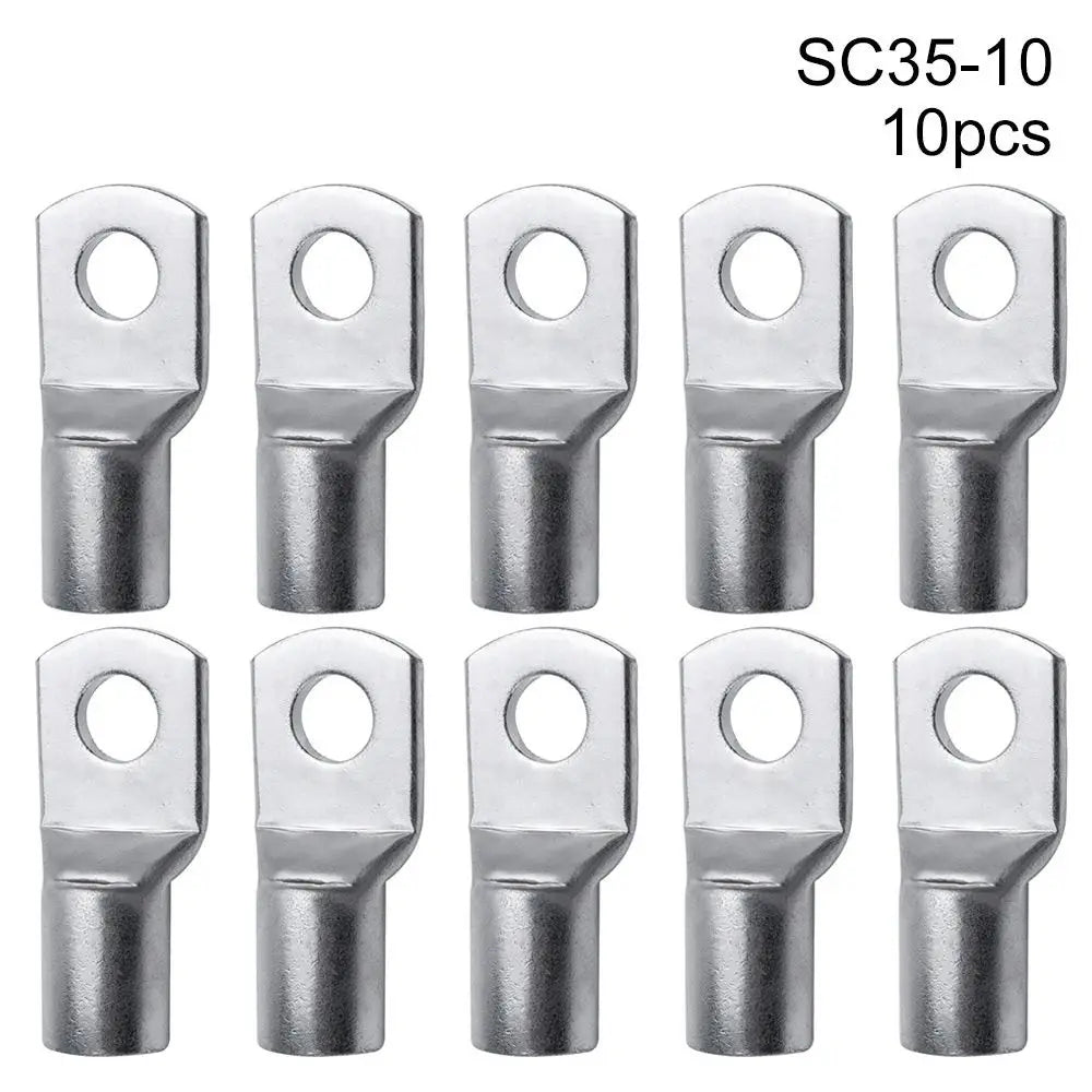 10Pcs 16-35mm2 6mm 8mm 10mm Cable Connector Kit SC Type Wire Nose Terminal Crimp SC16-6 SC25-6 SC35-6 Bolt Hole Tinned Lugs Ring Oasis Select 10pcs SC35-10