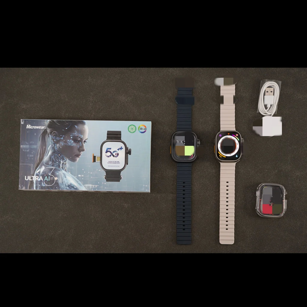 Ultra Ai3 4G Android Smartwatch | AMOLED GPS Rotating Camera
