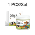 Beef Tallow Balm Grass Fed Raw Honey Moisturizing Cream Soft Smooth Skin Handmade Face & Body Moisturizer Dry Skin Nourishing Oasis Select 1 PCS