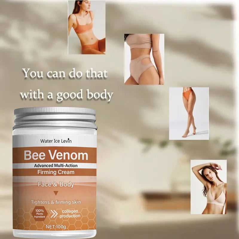 Bee Venom Firming Abdominal Cream - Plant-Based, Moisturizing and Hydrating, Contains Hyaluronic Acid, Suitable for All Skin Types, Gentle on Sensitive Skin, Turmeric Skincare Oasis Select