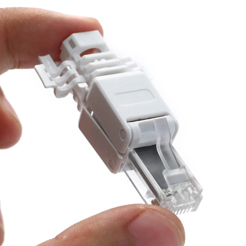 No Crimp Ethernet Cable Tool-less Crystal Head Plug CAT6 RJ45 Connector Oasis Select