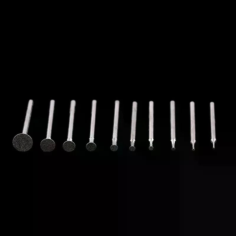 10PCS Grinding Bit Accessory Ultra-Thin T Head Shank Diamond Mounted Point Stone Jade Carve Polish Engrave Tool Oasis Select
