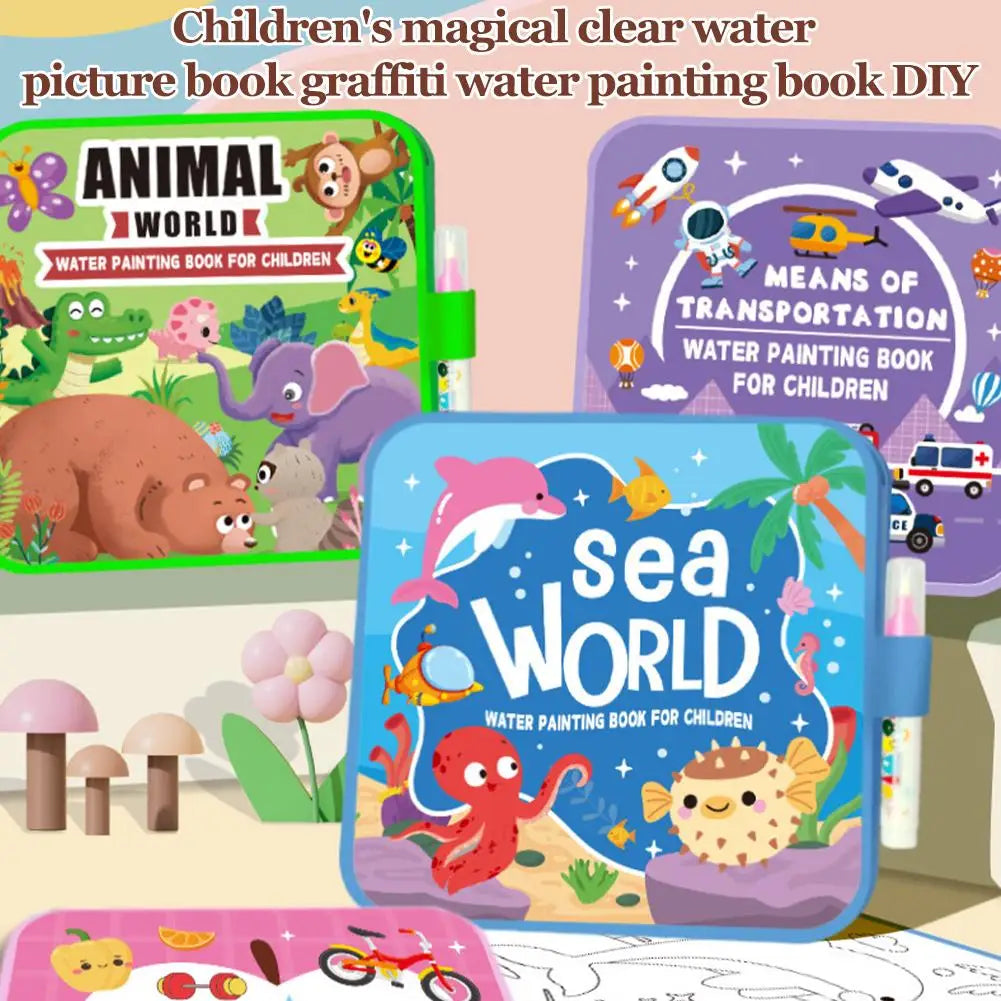 Magic Water Drawing Book DIY Doodle Water Drawing Book Coloring Books Birthday&Holiday Gift For Children Educational Toys Oasis Select