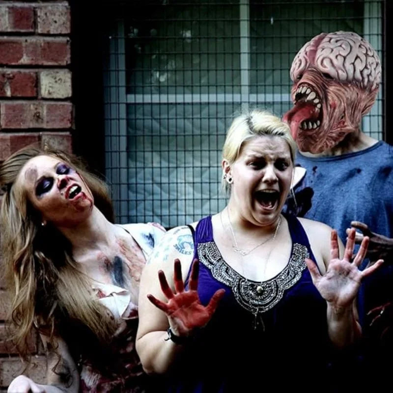 Halloween Zombie Mask Horror Big Heart Long Tongue Brain Blast Faceless Ghost Mask Zombie Role Play Halloween Party Decoration Oasis Select