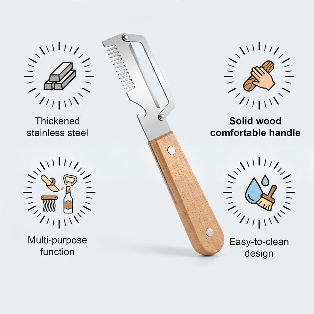 Vegetable Peelers 2Pcs Stainless steel peeler with wooden handle for peeling and slicing fruits and vegetables Peeler tools