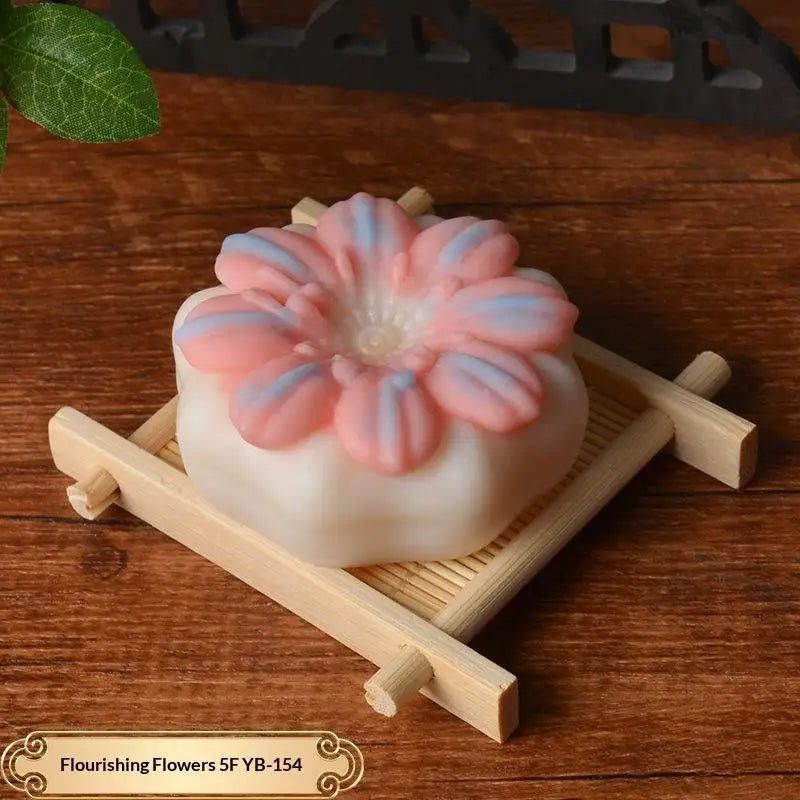 Non-Stick Flower Rice Cake Silicone Mold Flower Shape Mold For Mooncake Mung Bean Cake Dessert DIY Baking Tool Oasis Select