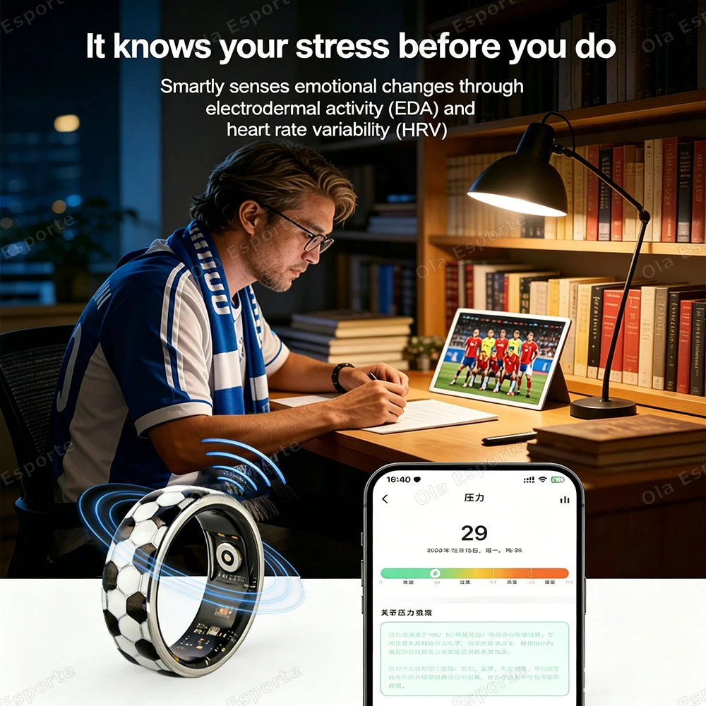 Ola Esporte Football Smart Ring – Heart Rate & Health Monitor