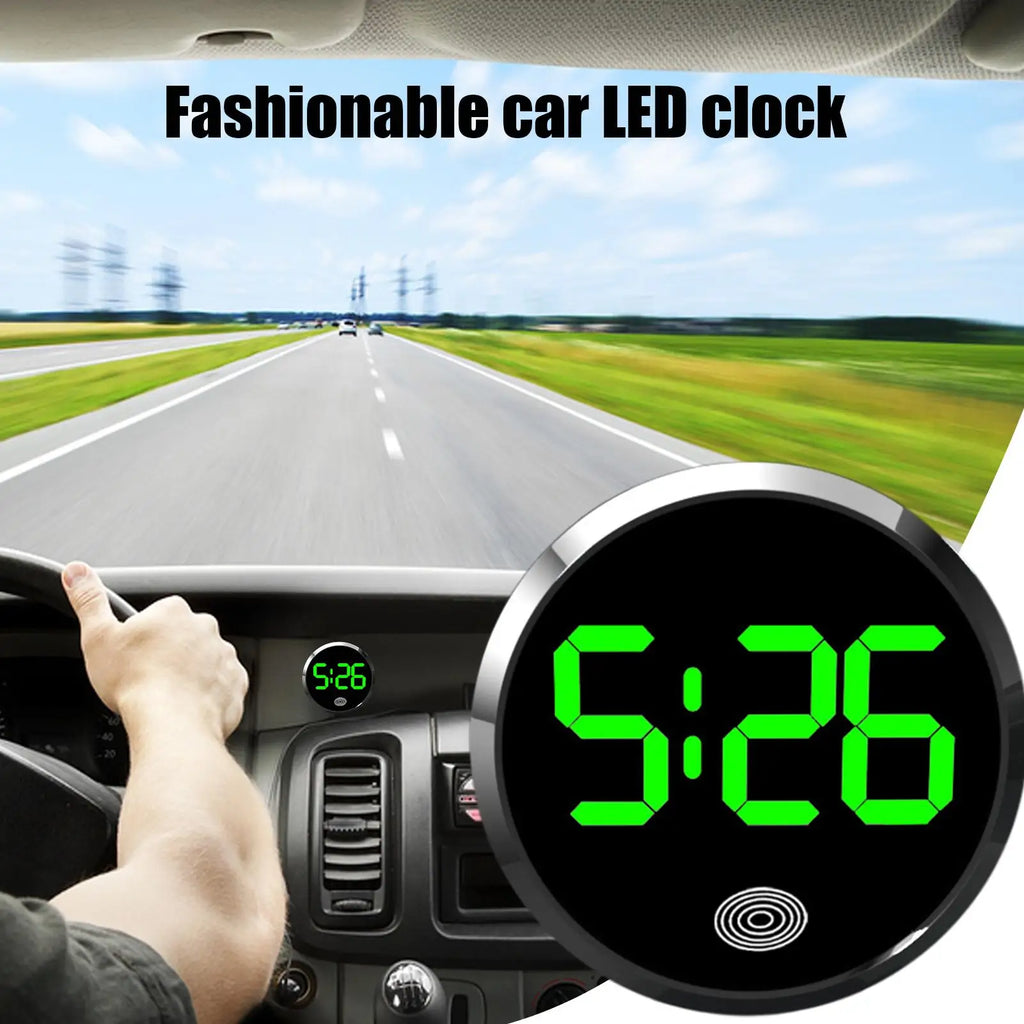 Car Clock Mini Clock Digital Touch-Control Light Watch with LED Display Vehicle Dashboard Decoration Clock Ornaments Accessories Oasis Select