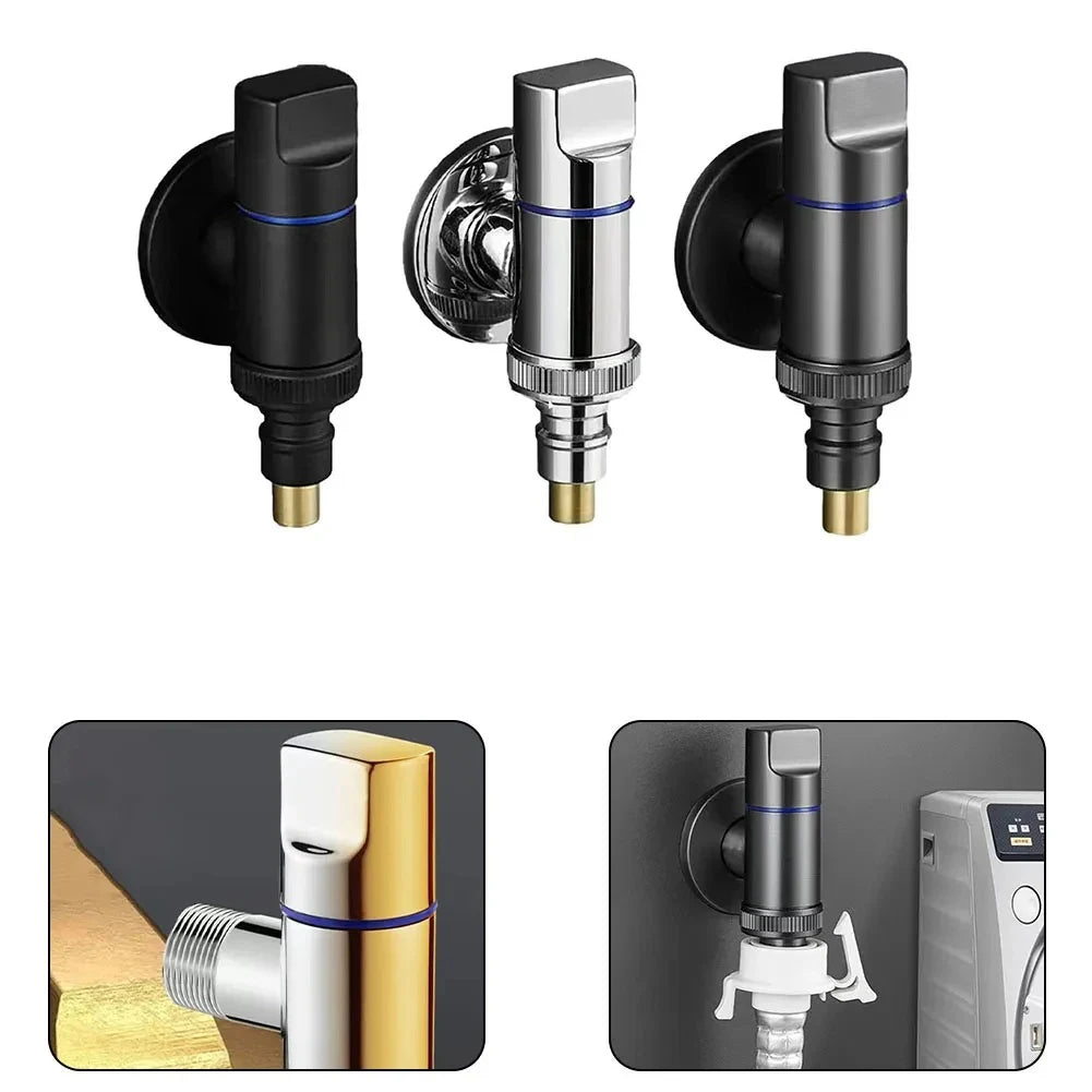 Washing Machine Faucet Automatic Water Stop Valve Quick Opening Angle Valve G1/2 Wall Mounted Water Stop Clip Triangle Valve Oasis Select