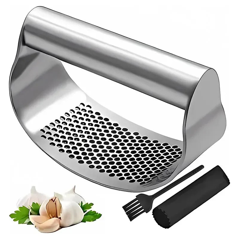Upgraded Stainless Steel Garlic Press Squeezer Manual Garlic Ginger Rocker Crusher Garlic Cutting Mince Tools Kitchen Gadgets Oasis Select