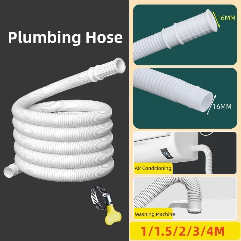 1-4M Washing Machine Draining Hose Plastic Tube Pipe Extension Drainpipe for Air Conditioner Kitchen Faucet Accessories Oasis Select