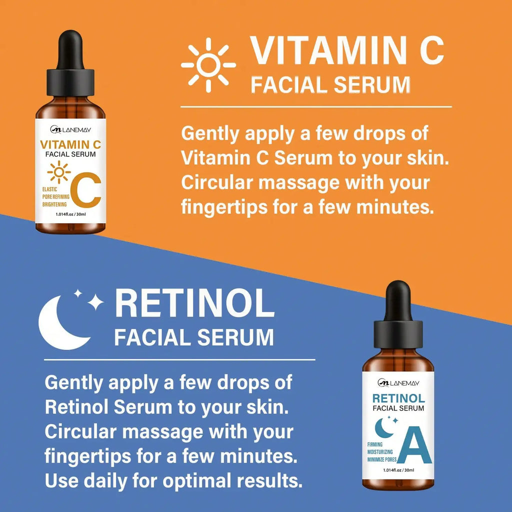 Vitamin C & Retinol Serum Pack – Anti-Aging Face Serum Duo