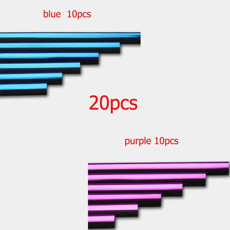 10/20PCS 20cm Car Air Conditioner Outlet Decorative U Shape Moulding Trim Decor Strips Car Door Edge Corner Protector Oasis Select 10Blue-10Purple