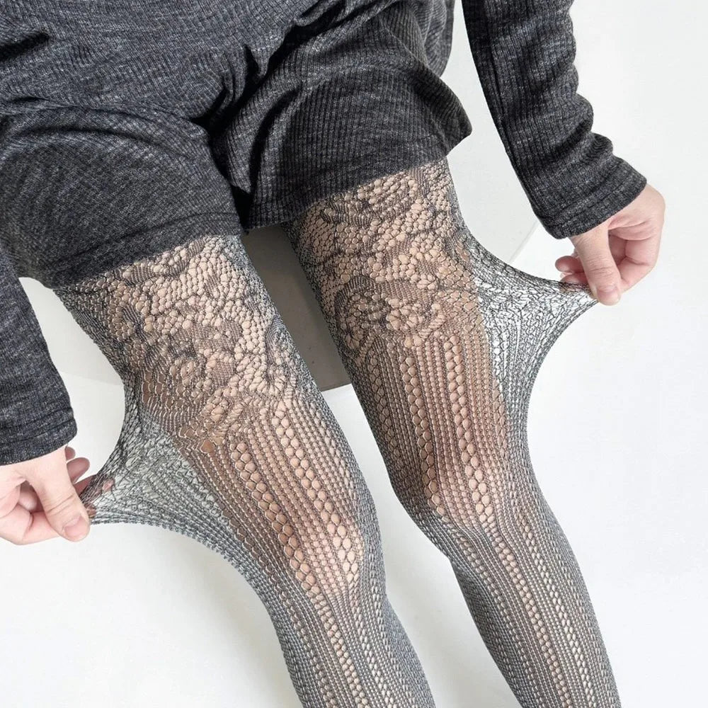 Personality Thin Floral Lace Tights Sexy High Elastic Fishnet Stockings Breathable Hollow Out Pantyhose Women Oasis Select 4 XXXS