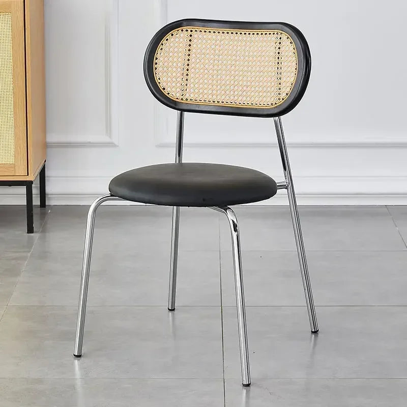 Multi-functional Household solid wood backrest dining chair office study rattan chair homestay milk tea shop seat Durable Oasis Select
