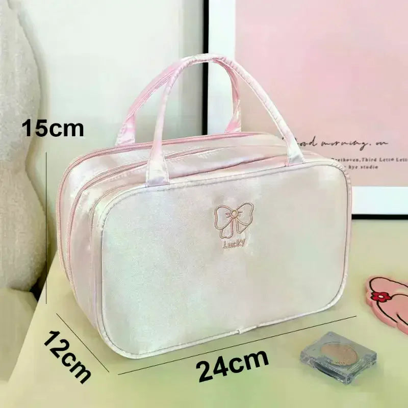 Large Travel Cosmetic Bag – Lightweight Nylon Toiletry Organizer Travel Cosmetic Bag Oasis Select