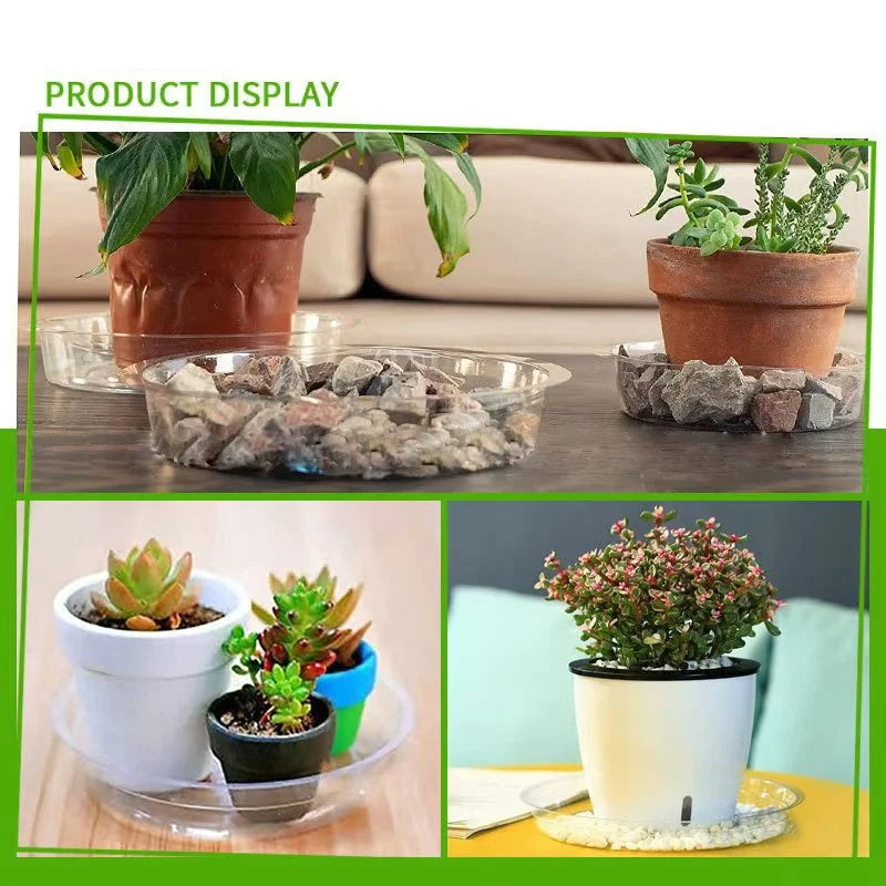 Flowerpot Base Transparent Horticultural Plant Pot Base Anti-Slip Circular Home Pot Tray Waterproof Indoor Outdoor Plant Saucer Oasis Select