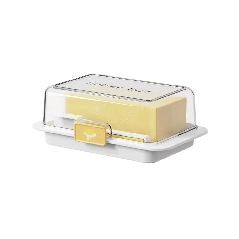Sealed Butter Cheese Storage Box Integrated Cutter Design, Food Grade Safe PP Moisture-proof Fridge Organizer For Home Kitchen Oasis Select with Spoon