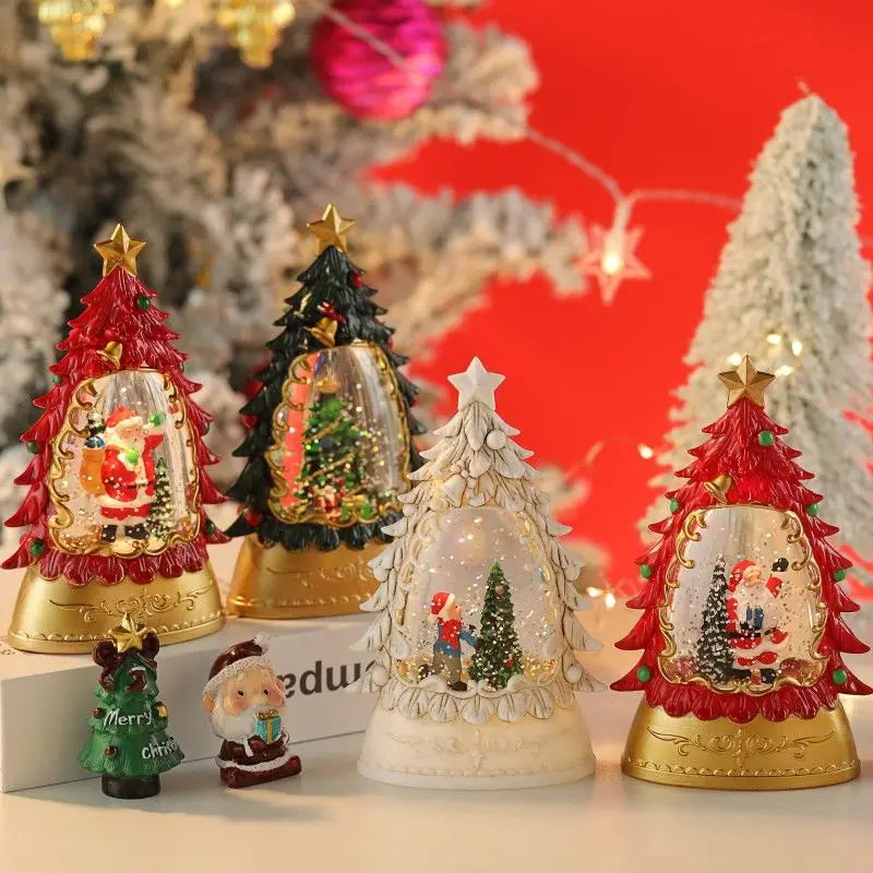 Christmas Illuminated Night Lights Decorate The Desktop with Snowflake and Christmas Wind Lanterns Creating A Festive Atmosphere Oasis Select