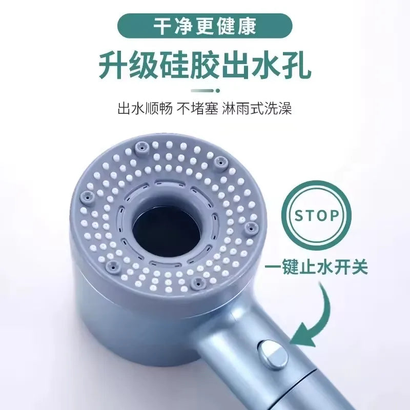 New 5 Modes Shower Head Large Flow Anion Filter Shower High Pressure Water Saving Mixer Shower Nozzle Bathroom Accessories Set Oasis Select