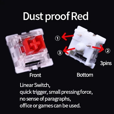 70/30/30pcs Dustproof Switch For Mechanical Keyboard Shaft Switch Gamer Keyboard Axis Clicky Linear Tactile Silent Switches Oasis Select 70PCS Dustproof Red