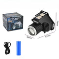 Smart Motion Sensor LED Headlamp Type-C USB Rechargeable Headlight Super Bright Rotary Zoom Head Lamp Red/Blue Warning Lights Oasis Select Black