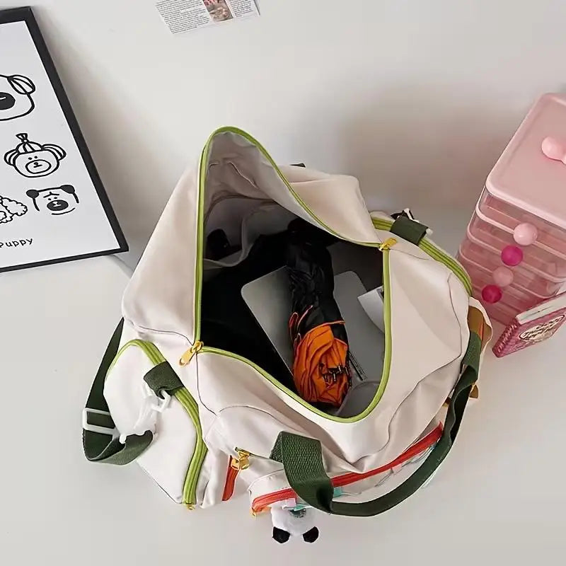 Large Capacity Color Block Tote Bag Fashion Contrast Color Handbag Casual Portable Shopper Bag for Women Daily Use Oasis Select