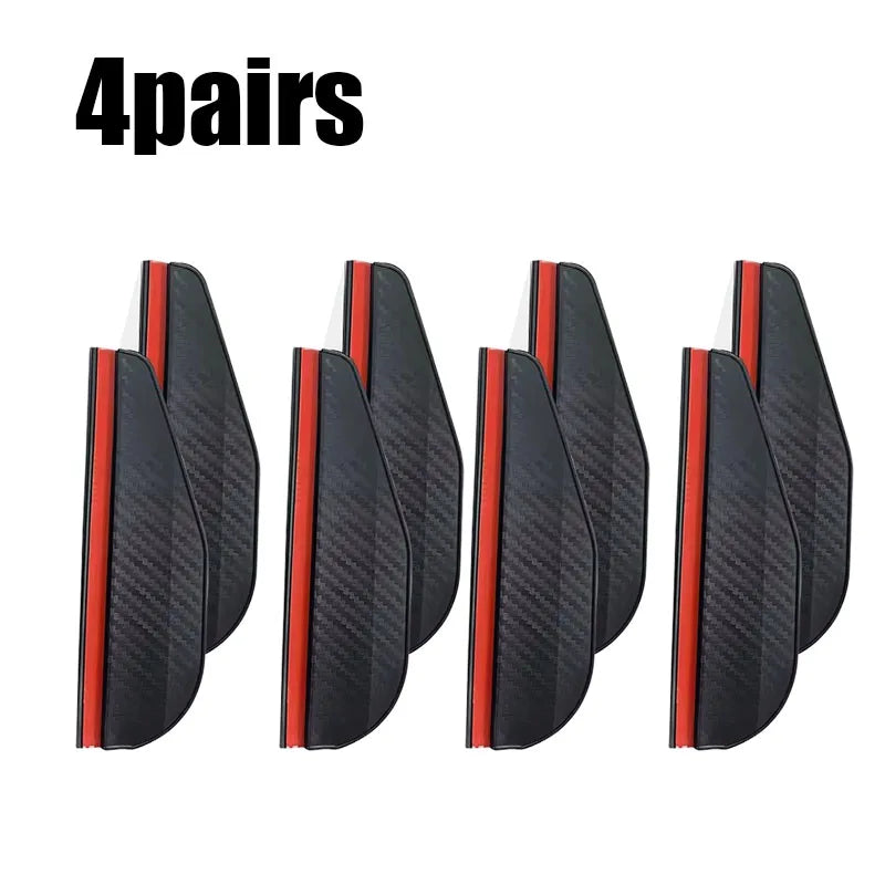 1/2/3/4pairs Car Rearview Mirror Rain Eyebrow Carbon Fiber Universal Car Rain Shield Reversing Mirror Rain Cover Car Accessorie Oasis Select 4pairs Black-B
