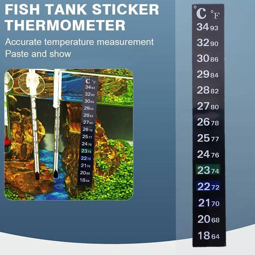 Digital Aquarium Home Stick-on Thermometer Fish Tank Strip Dual Scale C/F Discolor Temperature Measurement Sticker Tools Oasis Select